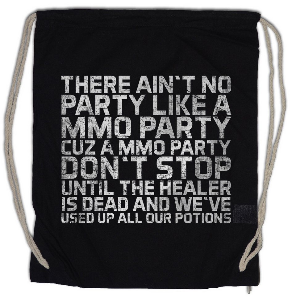 Urban Backwoods Turnbeutel No Party Like A MMO Party Turnbeutel MMORPG Role RPG Play Dungeons (1-tlg), Rollenspiel Dragons Role Heiler von Urban Backwoods