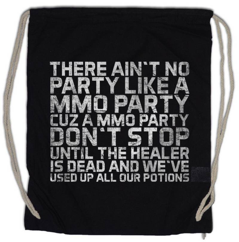 Urban Backwoods Turnbeutel No Party Like A MMO Party Turnbeutel MMORPG Role RPG Play Dungeons (1-tlg), Rollenspiel Dragons Role Heiler von Urban Backwoods