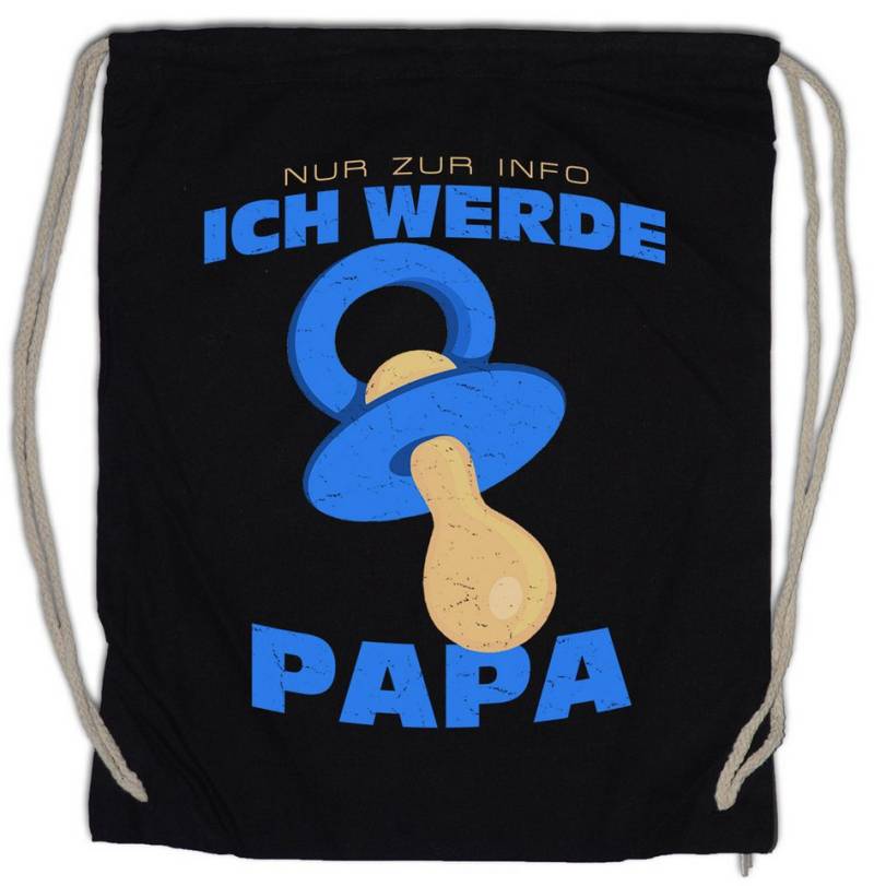 Urban Backwoods Turnbeutel Nur Zur Info ich Werde Papa Turnbeutel Papi Vater Daddy Dad Nachwuchs (1-tlg), Geburt Vater Bester Baby von Urban Backwoods