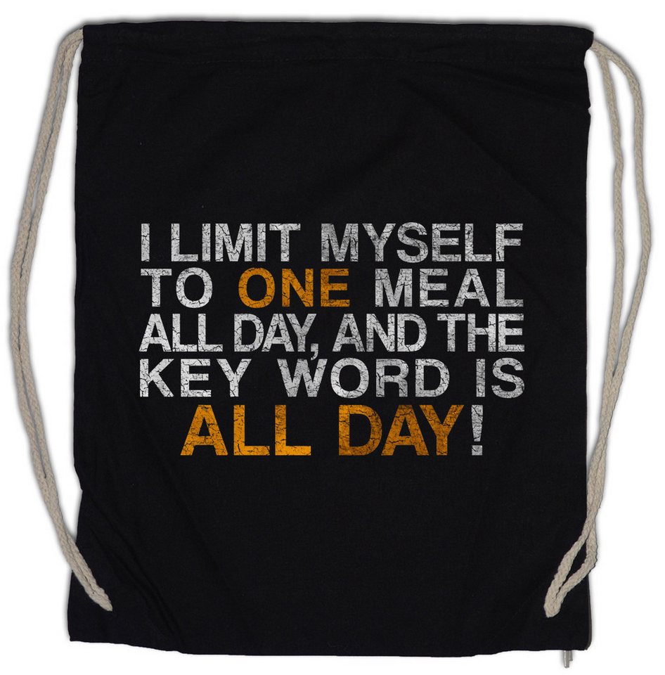 Urban Backwoods Turnbeutel One Meal All Day Turnbeutel Dick Dicker Stolz Übergewicht Chubby Pride (1-tlg), Fat Large Big Heavy von Urban Backwoods