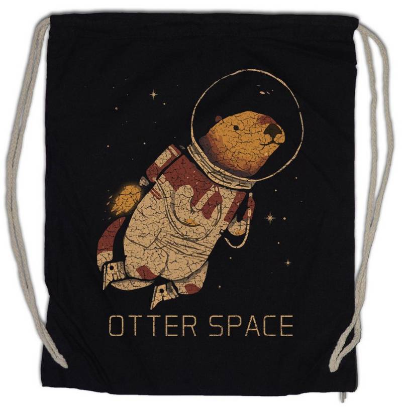 Urban Backwoods Turnbeutel Otter Space Turnbeutel Wildlife lontra nutria Fischotter Geek Nerd (1-tlg), Fischotter Astronaut Kosmonaut Weltraum von Urban Backwoods