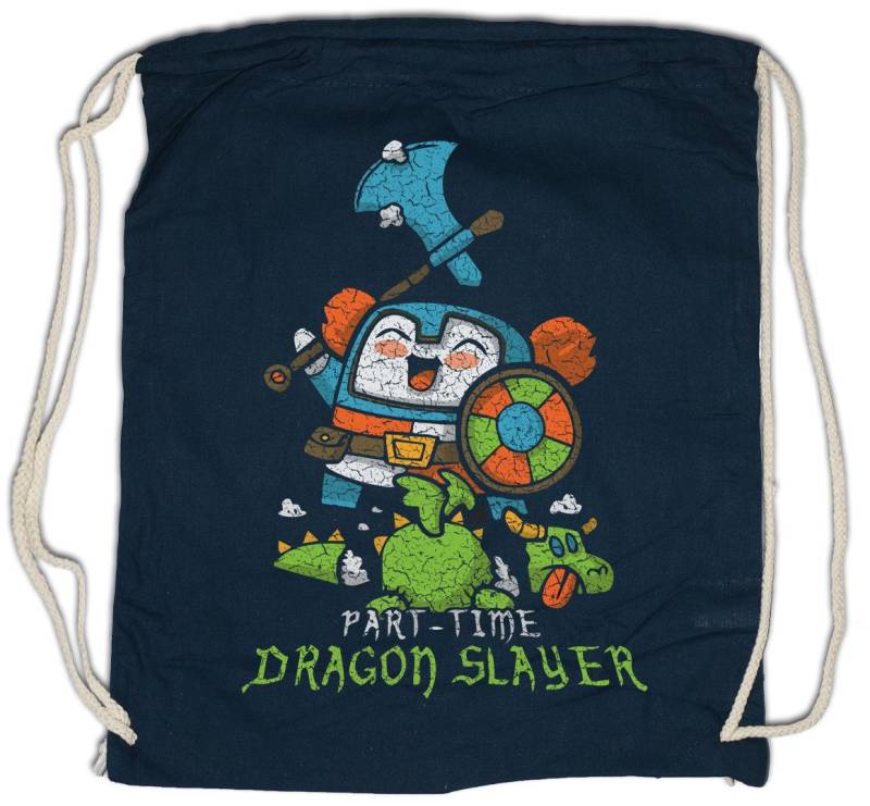 Urban Backwoods Turnbeutel Part Time Dragon Slayer Turnbeutel Dungeons Pen RPG Paper Geek Nerd (1-tlg), Dragons Roleplay Rollenspiel Damage von Urban Backwoods