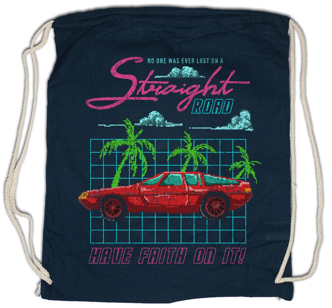 Urban Backwoods Turnbeutel Pixel Car Straight Road Turnbeutel Race Racing Car Driver Racer Biker (1-tlg), Autorennen Rennfahrer Love Addiction von Urban Backwoods