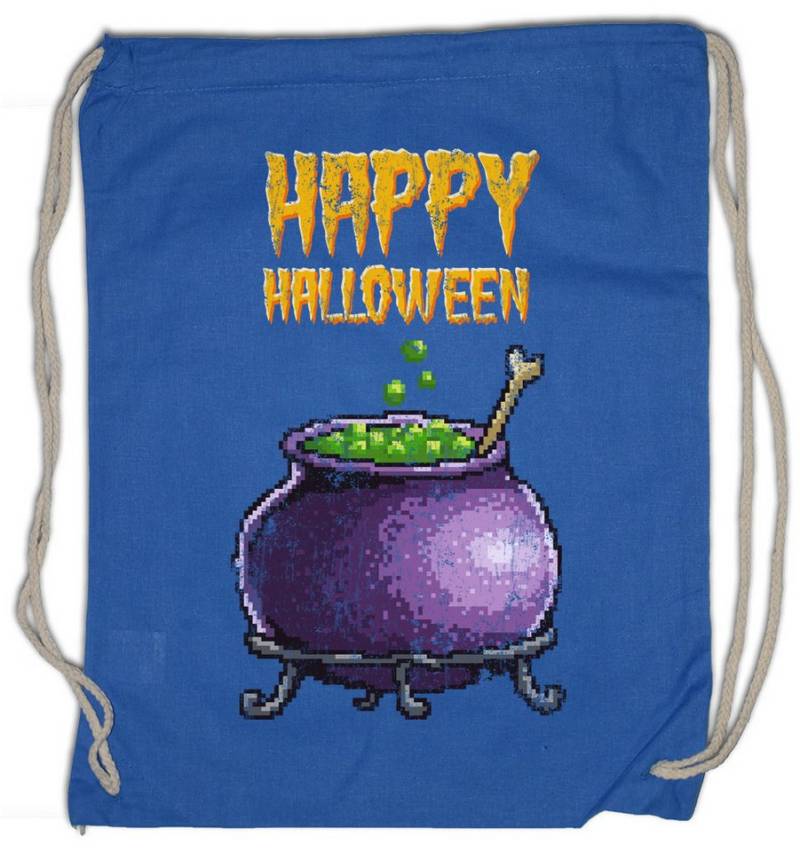 Urban Backwoods Turnbeutel Pixel Happy Halloween Turnbeutel Witch Hexe Hexenkessel Blocksberg (1-tlg), Witchcraft Pixel Kessel Kostüm von Urban Backwoods