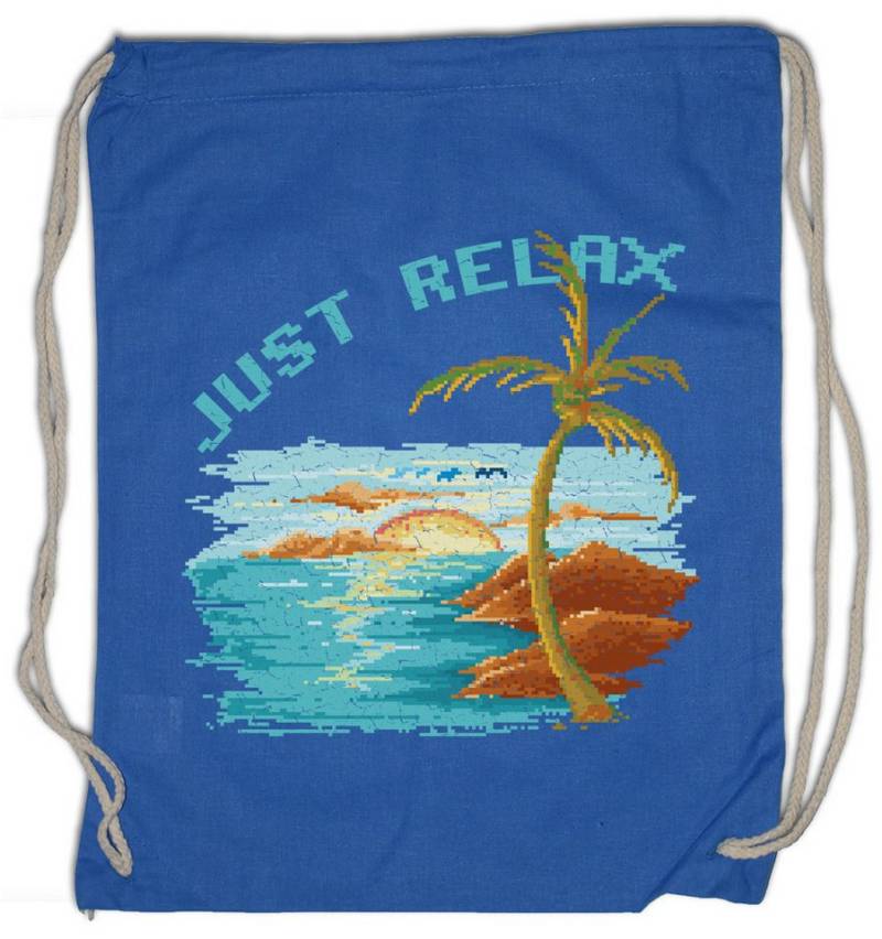 Urban Backwoods Turnbeutel Pixel Just Relax Turnbeutel Gamer Gaming Games Pixel Retro 8 16 Bit (1-tlg), Geek Nerd Fun Surfer von Urban Backwoods