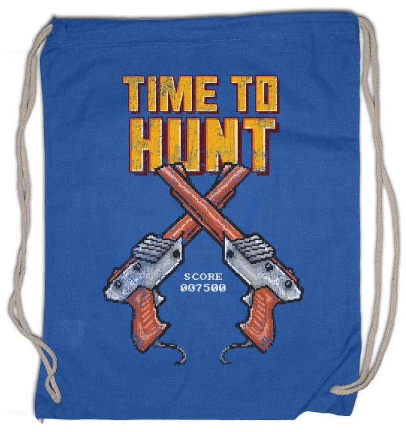 Urban Backwoods Turnbeutel Pixel Time To Hunt Turnbeutel Retro Duck Shooter Gun Pistol Game VG (1-tlg), Gamer Gaming Games Video von Urban Backwoods