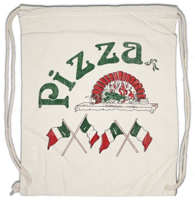 Urban Backwoods Turnbeutel Pizza Symbol Turnbeutel Italia Fun Italien Symbol Zeichen Logo Sign (1-tlg), Pizzabäcker Pizzeria Maker von Urban Backwoods