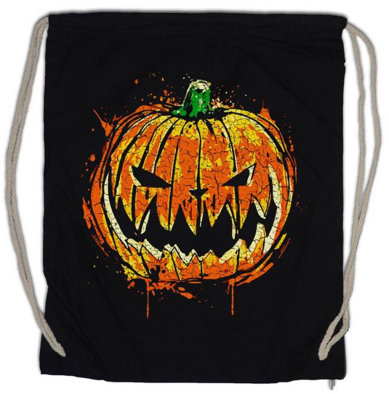 Urban Backwoods Turnbeutel Pumpkin Head Turnbeutel Kürbis Gesicht Laterne Halloween Horror (1-tlg), Samhain Logo Symbol Band von Urban Backwoods