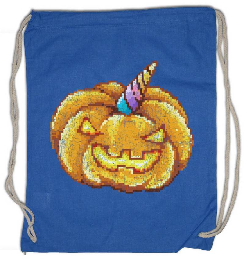 Urban Backwoods Turnbeutel Pumpkin Unicorn Turnbeutel Halloween Pixel Kürbis Einhorn Unicorn (1-tlg), Pixel Retro 8 16 von Urban Backwoods