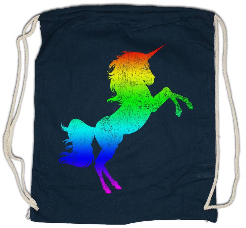 Urban Backwoods Turnbeutel Rainbow Unicorn Turnbeutel Regenbogen Einhorn Einhörner Toon Cartoon (1-tlg), Comic Look Farben Party von Urban Backwoods