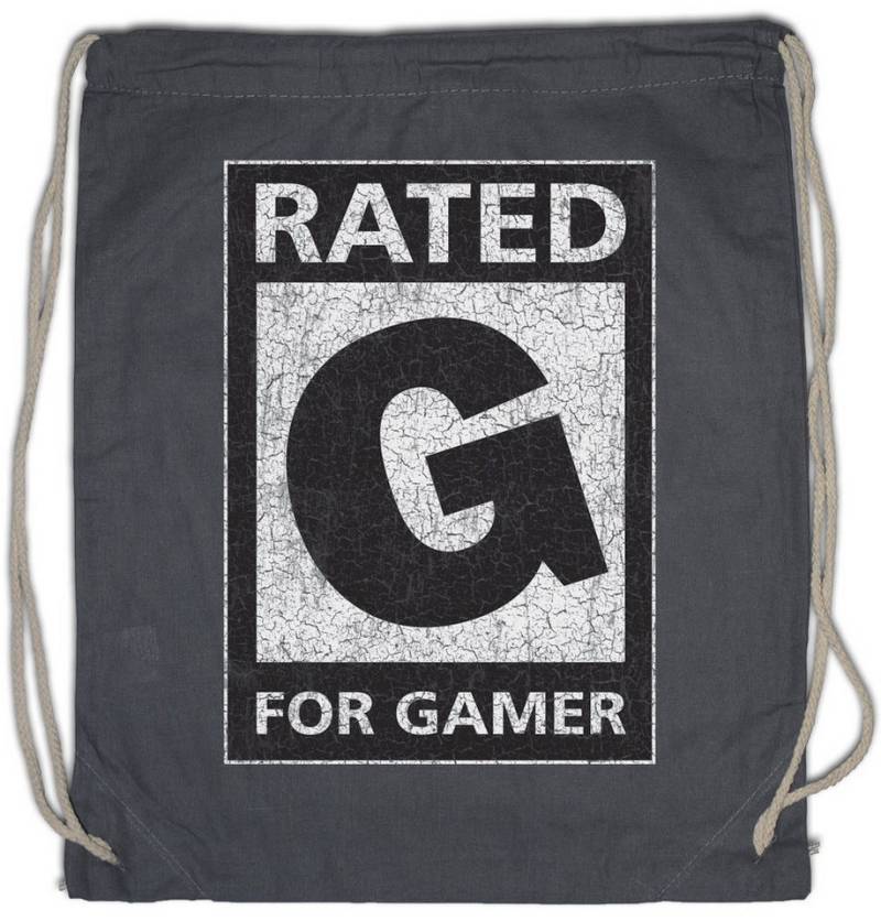 Urban Backwoods Turnbeutel Rated For Gamer Turnbeutel Gamer Gaming Games Nerd Geek Thumbs Up (1-tlg), Controller Video Game Joystick von Urban Backwoods