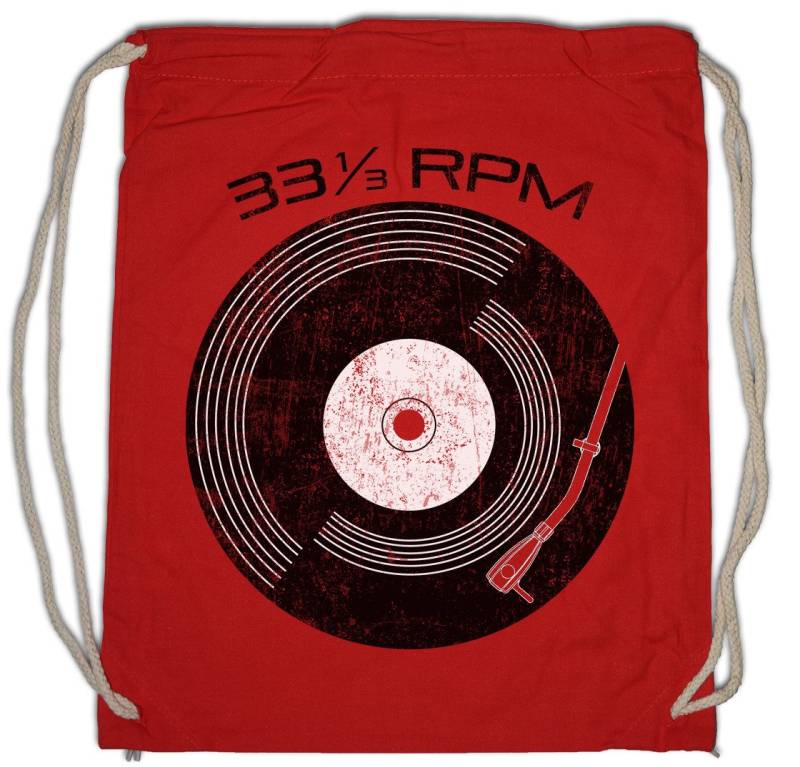 Urban Backwoods Turnbeutel Record 33 RPM Turnbeutel Schallplatte Club Disco Retro Music Player (1-tlg), Plattenspieler Phonograph Turntables Collector von Urban Backwoods