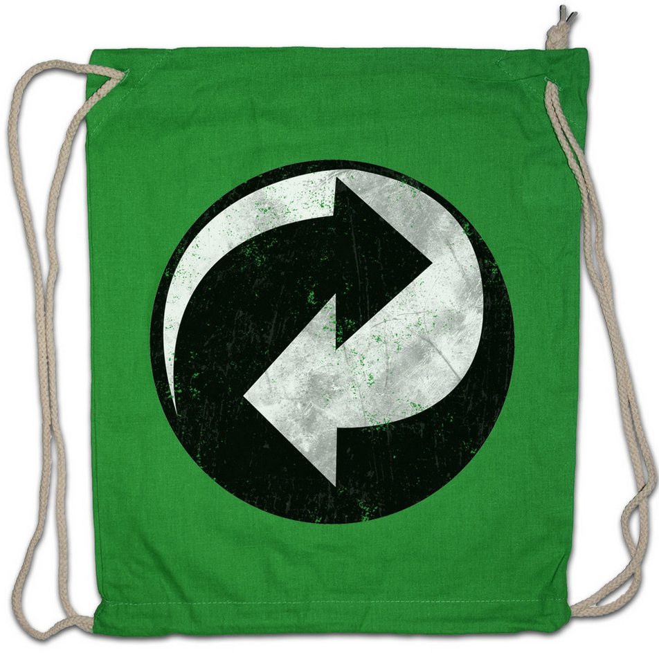 Urban Backwoods Turnbeutel Recycling Symbol Turnbeutel Grüne Recycle Big Geek Triangle Bang Freak (1-tlg), TBBT Theory Punkt Logo von Urban Backwoods