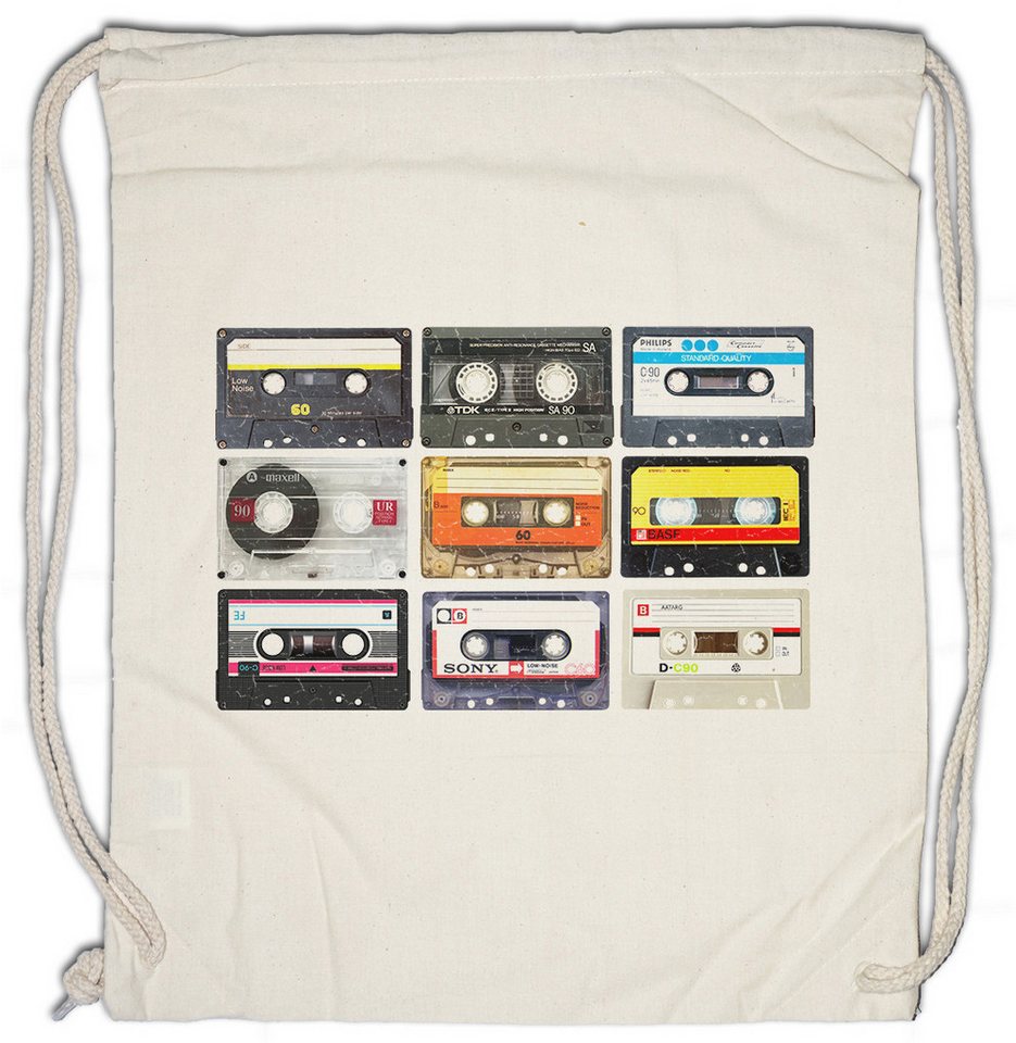 Urban Backwoods Turnbeutel Retro Cassettes Turnbeutel 80s Retro Kassette Music Disco Tape 70s (1-tlg), Recorder Deck 90s Kassettenrekorder von Urban Backwoods
