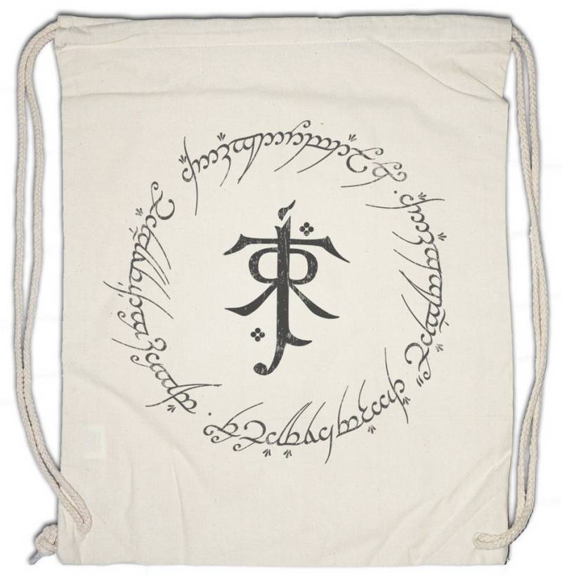 Urban Backwoods Turnbeutel Ring Text Turnbeutel Lord of Herr der Mordor the Rings Sing Rings (1-tlg), Gondor Frodo Sauron Symbol von Urban Backwoods