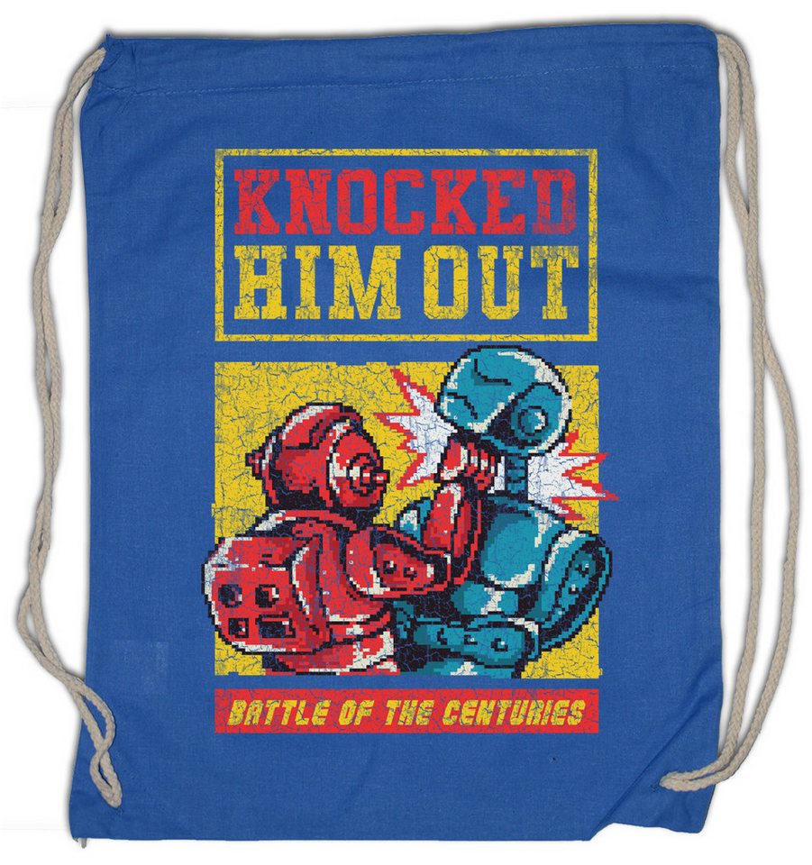Urban Backwoods Turnbeutel Robot Boxing Fight Turnbeutel Robo Roboter Kämpfer Android CyborgGamer (1-tlg), Gaming Games Pixel Retro von Urban Backwoods