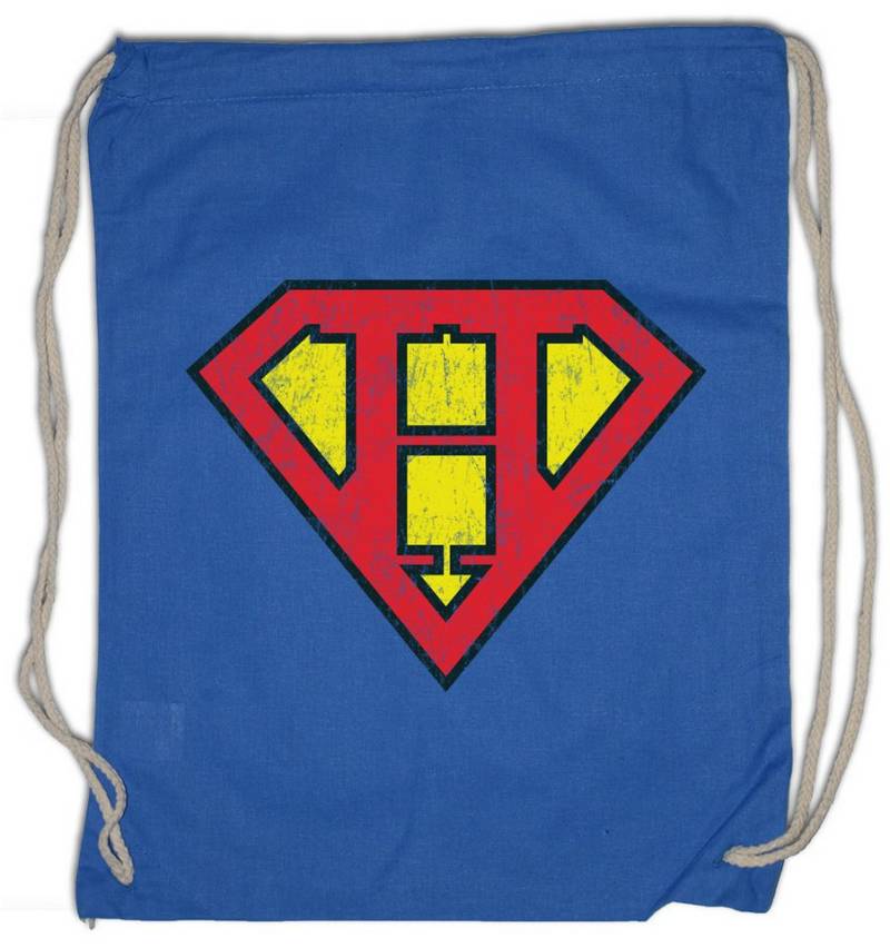 Urban Backwoods Turnbeutel Super H Turnbeutel Buchstabe Initialen Vorname Nachname Man Fasching (1-tlg), Karneval Kostüm Costume Superheld von Urban Backwoods