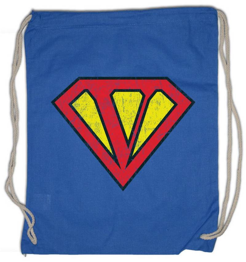 Urban Backwoods Turnbeutel Super V Turnbeutel Buchstabe Initialen Vorname Nachname Man Fasching (1-tlg), Karneval Kostüm Costume Superheld von Urban Backwoods