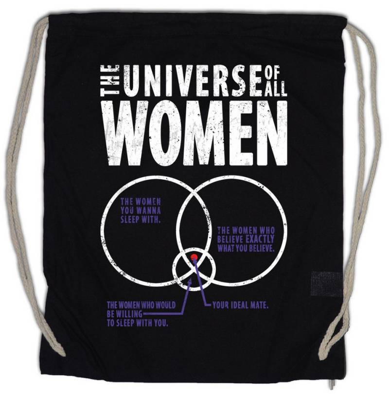 Urban Backwoods Turnbeutel The Universe Of Women Logo II Turnbeutel Big Comedy TV TBBT Bang Humor (1-tlg), Theory Sheldon Geek Freak von Urban Backwoods