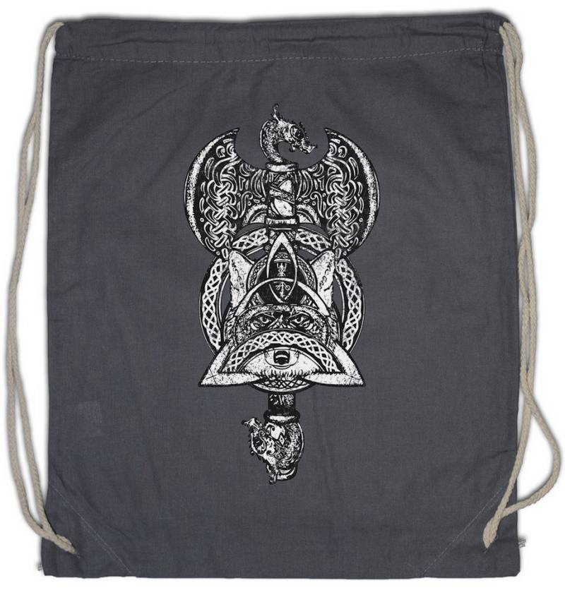 Urban Backwoods Turnbeutel Thor's Hammer Fox Turnbeutel Mjölnir Fuchs Runen Vikings Runes (1-tlg), Walhalla Odin Thor Norse von Urban Backwoods