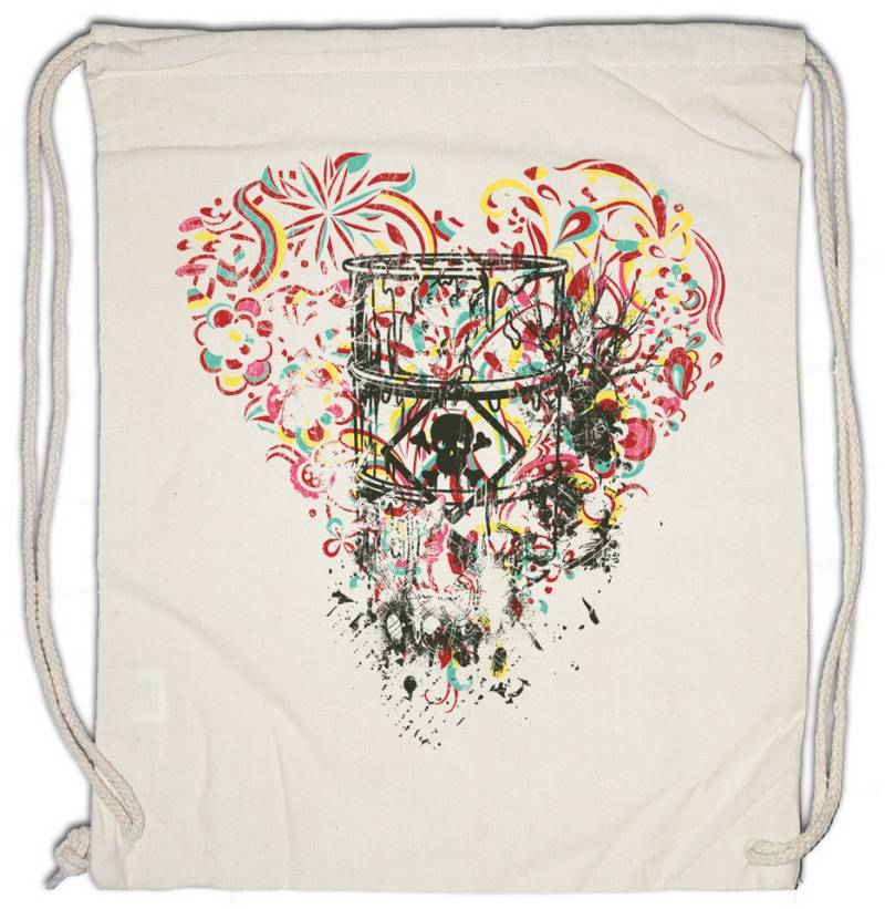 Urban Backwoods Turnbeutel Toxic Ornament Heart Turnbeutel Tattoo Artist Skull Skulls Schädel (1-tlg), Totenkopf Poison Giftmüll Waste von Urban Backwoods