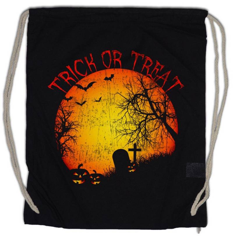 Urban Backwoods Turnbeutel Trick Or Treat Turnbeutel Friedhof Grab Graveyard Halloween Samhain (1-tlg), USA Creature Splatter Gore von Urban Backwoods