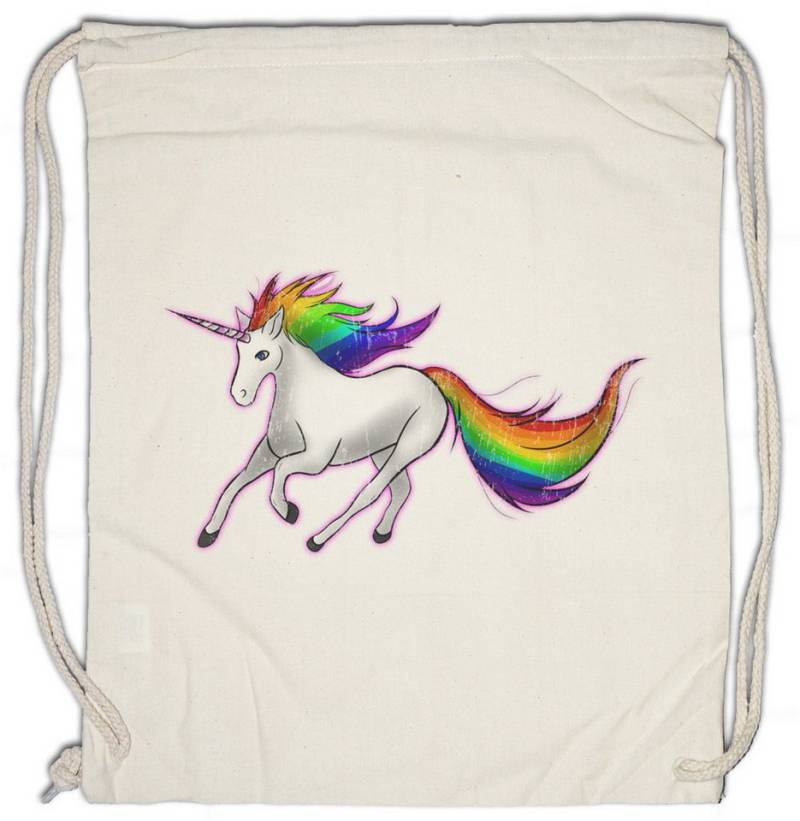 Urban Backwoods Turnbeutel Unicorn III Turnbeutel Einhorn Comic Anime Regenbogen Rainbow Cute (1-tlg), Fantasy Fairies Princess Fairytale von Urban Backwoods