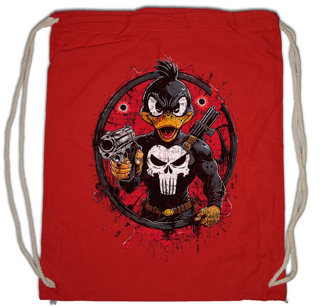 Urban Backwoods Turnbeutel Vigilante Duck Turnbeutel Skull Logo Toon Cartoon Comic Daffy Punisher (1-tlg), Symbol Zeichen Bunny Pig von Urban Backwoods