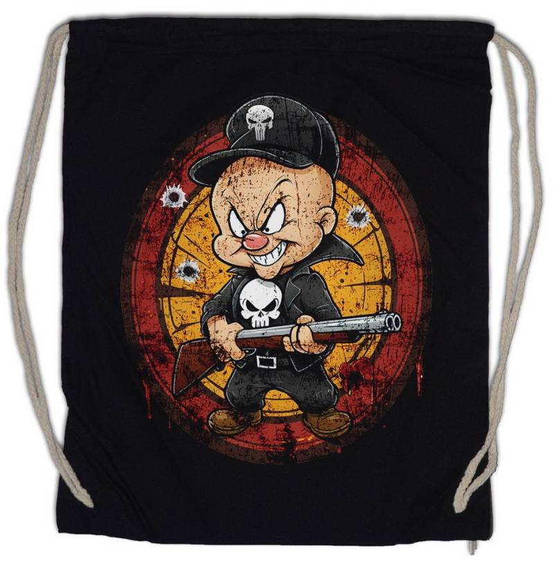 Urban Backwoods Turnbeutel Vigilante Fud Turnbeutel Skull Logo Toon Cartoon Comic Elmer Punisher (1-tlg), Symbol Zeichen Bunny Pig von Urban Backwoods