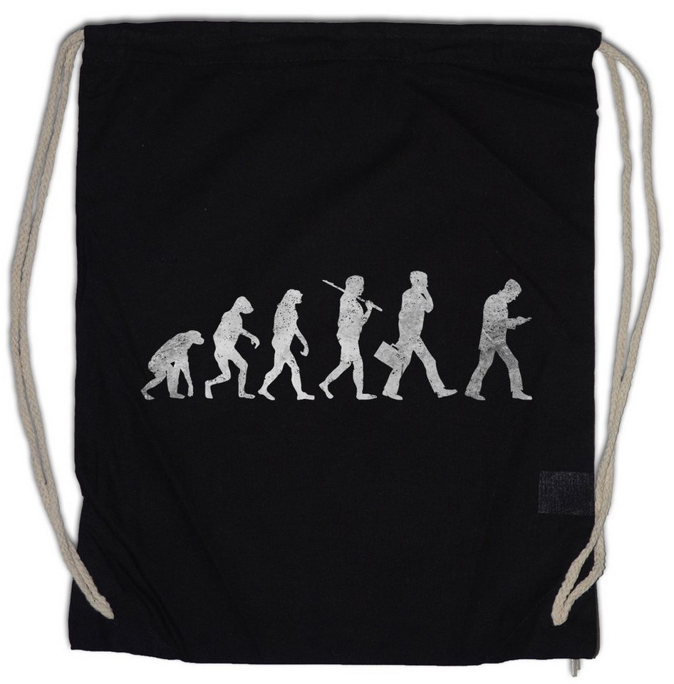 Urban Backwoods Turnbeutel Walking Evolution Turnbeutel Fun Geek Nerd Handy Smartphone Human (1-tlg), Mobile Phone Menschliche Charles von Urban Backwoods