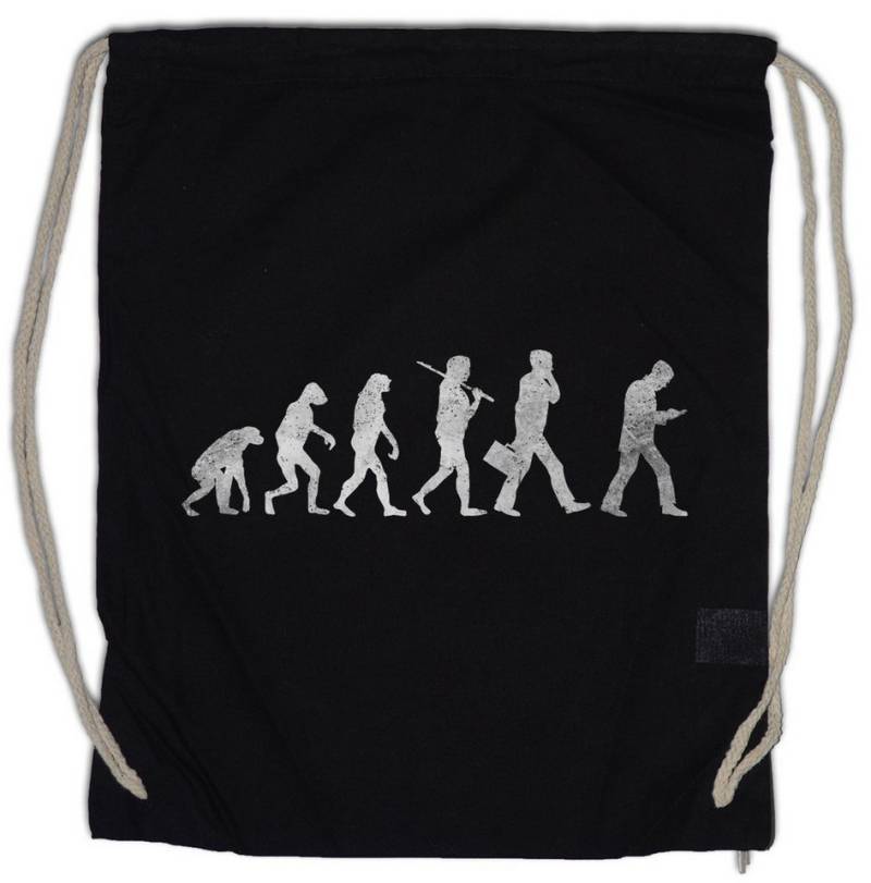 Urban Backwoods Turnbeutel Walking Evolution Turnbeutel Fun Geek Nerd Handy Smartphone Human (1-tlg), Mobile Phone Menschliche Charles von Urban Backwoods
