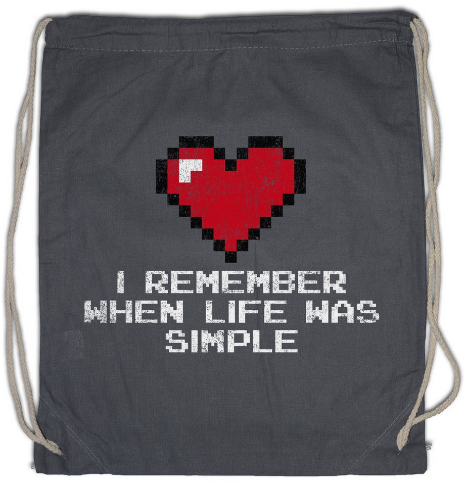Urban Backwoods Turnbeutel When Life Was Simple Turnbeutel Gamer Dark Games Gaming Video RPG (1-tlg), Roleplay Nerd PC Admin von Urban Backwoods