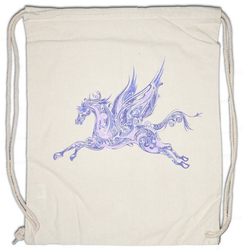 Urban Backwoods Turnbeutel Winged Horse Turnbeutel Pegasus Geflügeltes Pferd Reiter Reitsport (1-tlg), Farbiges Farben Pferde Reitschule von Urban Backwoods