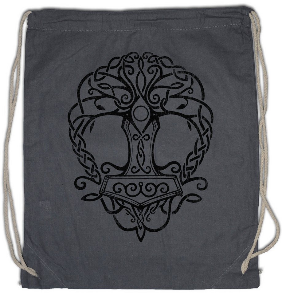 Urban Backwoods Turnbeutel Yggdrasil Mjölnir Turnbeutel Weltenbaum Tree of Life Walhall Walhalla (1-tlg), Ravens Odin Thor Mjölnir von Urban Backwoods