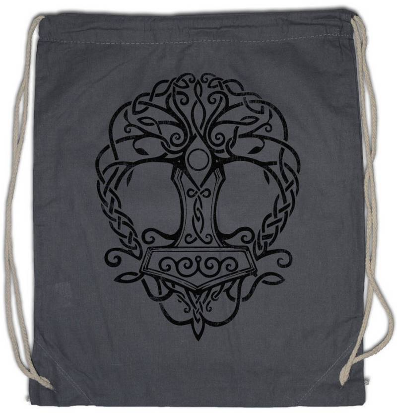 Urban Backwoods Turnbeutel Yggdrasil Mjölnir Turnbeutel Weltenbaum Tree of Life Walhall Walhalla (1-tlg), Ravens Odin Thor Mjölnir von Urban Backwoods