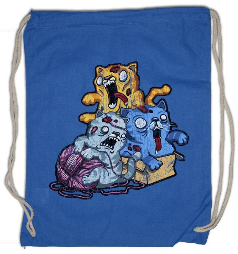 Urban Backwoods Turnbeutel Zombie Cats Turnbeutel Katzen Kätzchen Kater Katze Cat Walking Kitty (1-tlg), Dead Addicted Kittens Lover von Urban Backwoods