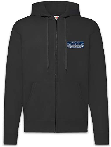 Urban Backwoods USCSS Covenant Shoulder Patch Herren Zipper Hoodie Kapuzenpullover Schwarz Größe L von Urban Backwoods