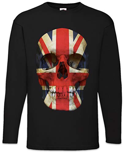 Urban Backwoods Union Jack Uk Skull Flag Herren Langarm T-Shirt Schwarz Größe S von Urban Backwoods