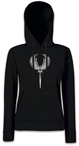 Urban Backwoods Valkyrie Sword Symbol Damen Kapuzenpullover Hoodie Schwarz Größe M von Urban Backwoods