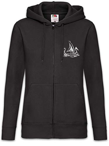 Urban Backwoods Viking Ship IV Damen Zipper Hoodie Kapuzenpullover Schwarz Größe 2XL von Urban Backwoods