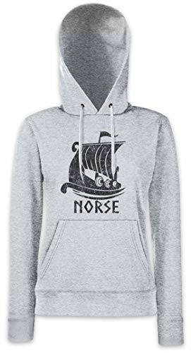 Urban Backwoods Viking Ship VII Damen Kapuzenpullover Hoodie Grau Größe M von Urban Backwoods