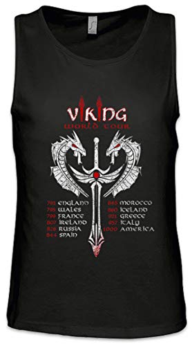 Urban Backwoods Viking World Tour Herren Männer Tank Top Training Shirt Schwarz Größe 5XL von Urban Backwoods