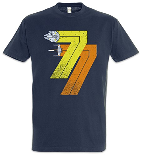Urban Backwoods Vintage Rebel Born 77 Herren T-Shirt Blau Größe 2XL von Urban Backwoods