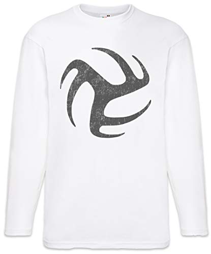 Urban Backwoods Volleyball Ornament Herren Langarm T-Shirt Weiß Größe S von Urban Backwoods
