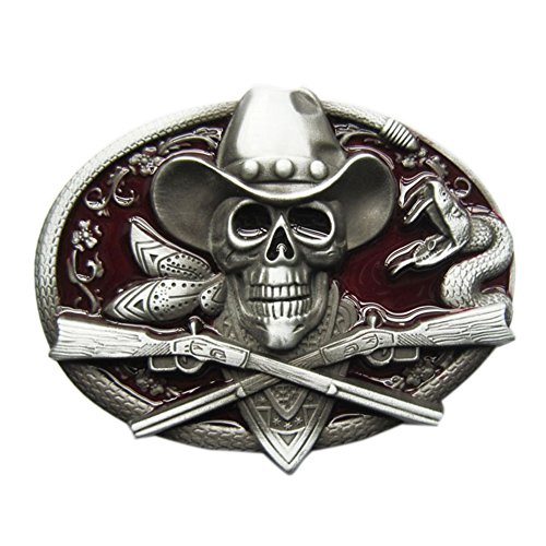 Urban Backwoods Western Pirate Skull V Gürtelschnalle für Wechselgürtel Buckle von Urban Backwoods