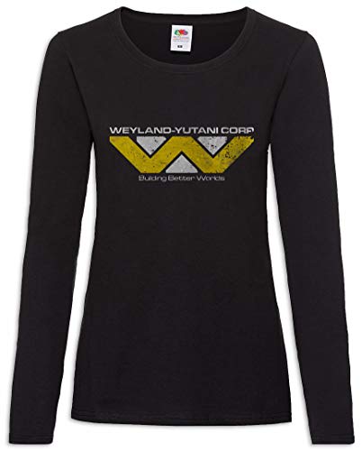 Urban Backwoods Weyland Yutani Corp Damen Langarm T-Shirt Schwarz Größe M von Urban Backwoods
