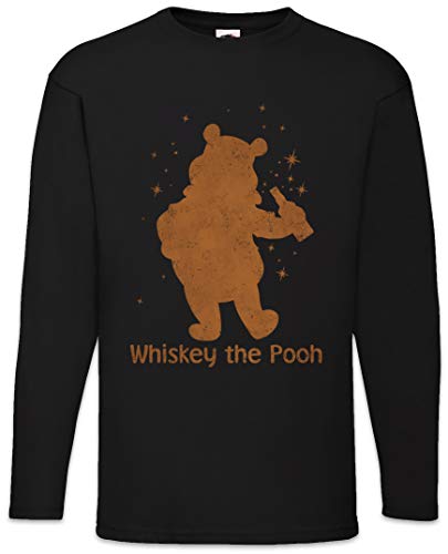 Urban Backwoods Whiskey The Pooh Herren Langarm T-Shirt Schwarz Größe XL von Urban Backwoods