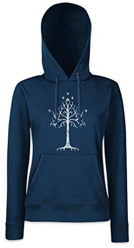 Urban Backwoods White Tree Damen Kapuzenpullover Hoodie Blau Größe S von Urban Backwoods
