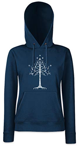 Urban Backwoods White Tree Damen Kapuzenpullover Hoodie Blau Größe XL von Urban Backwoods