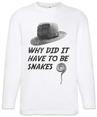 Urban Backwoods Why Did It Have to Be Snakes Herren Langarm T-Shirt Weiß Größe M von Urban Backwoods